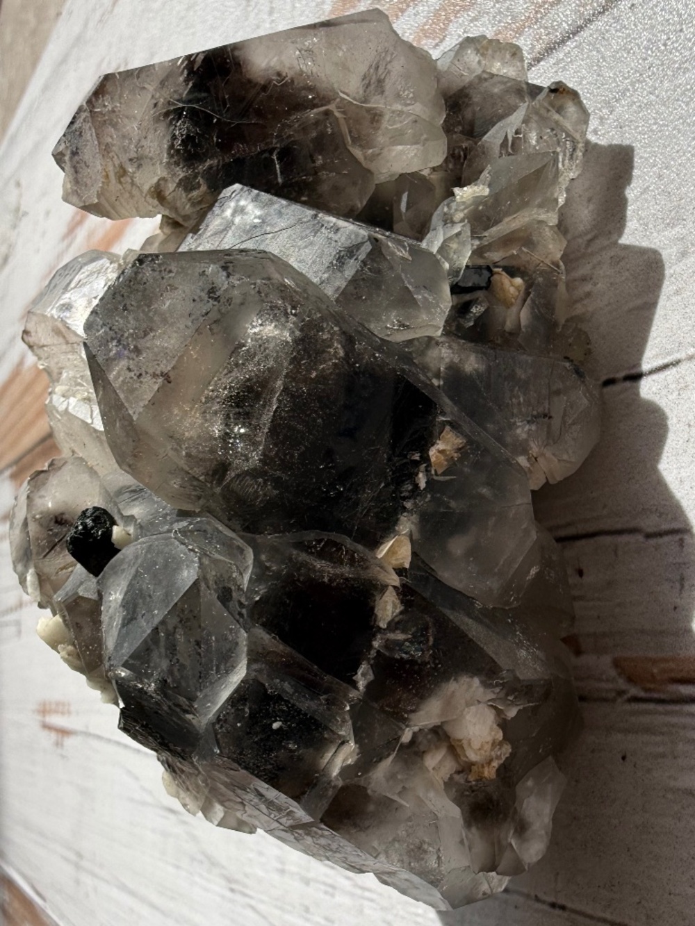 Lithium smoky quartz cluster